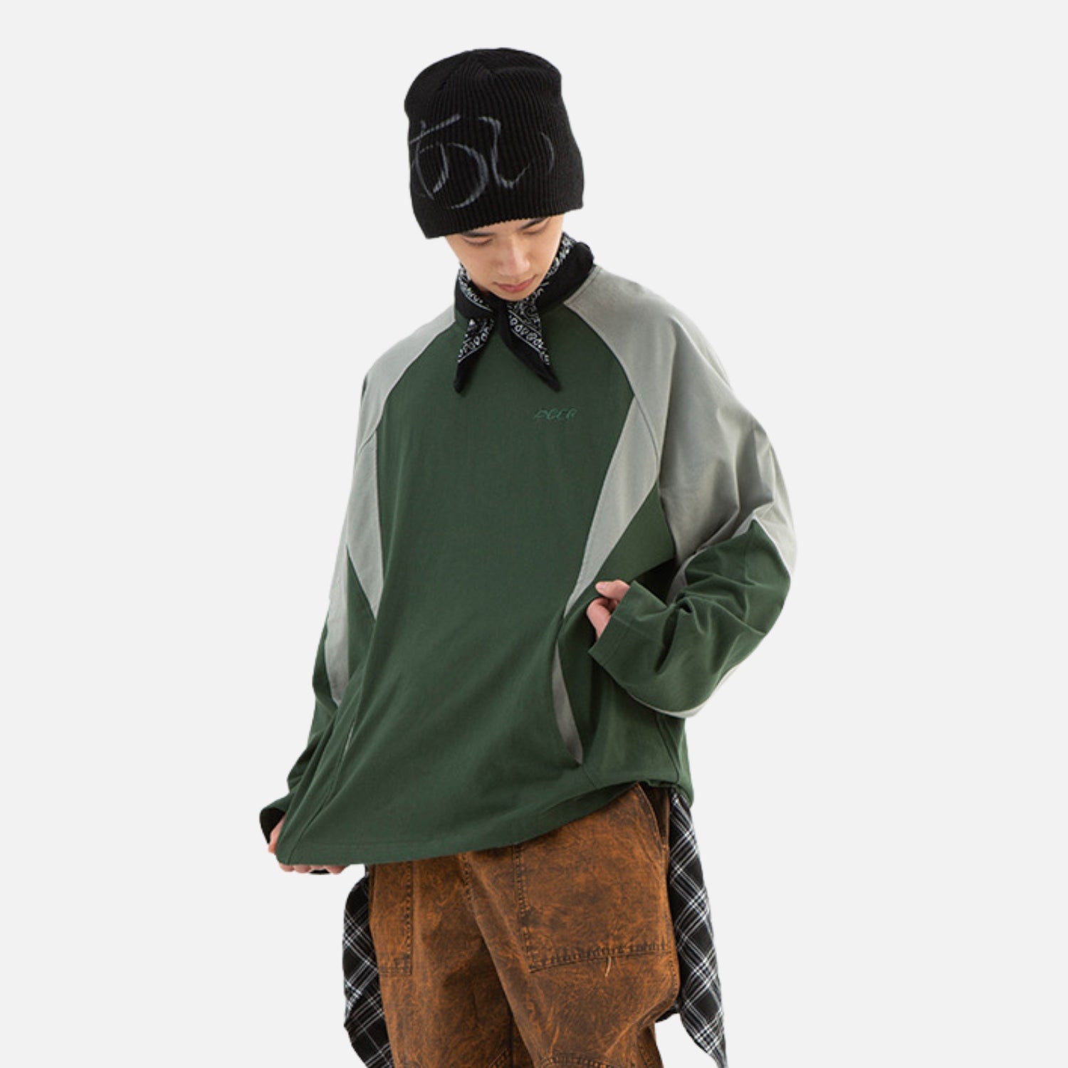 Colorblock Cotton Crewneck Sweatshirt