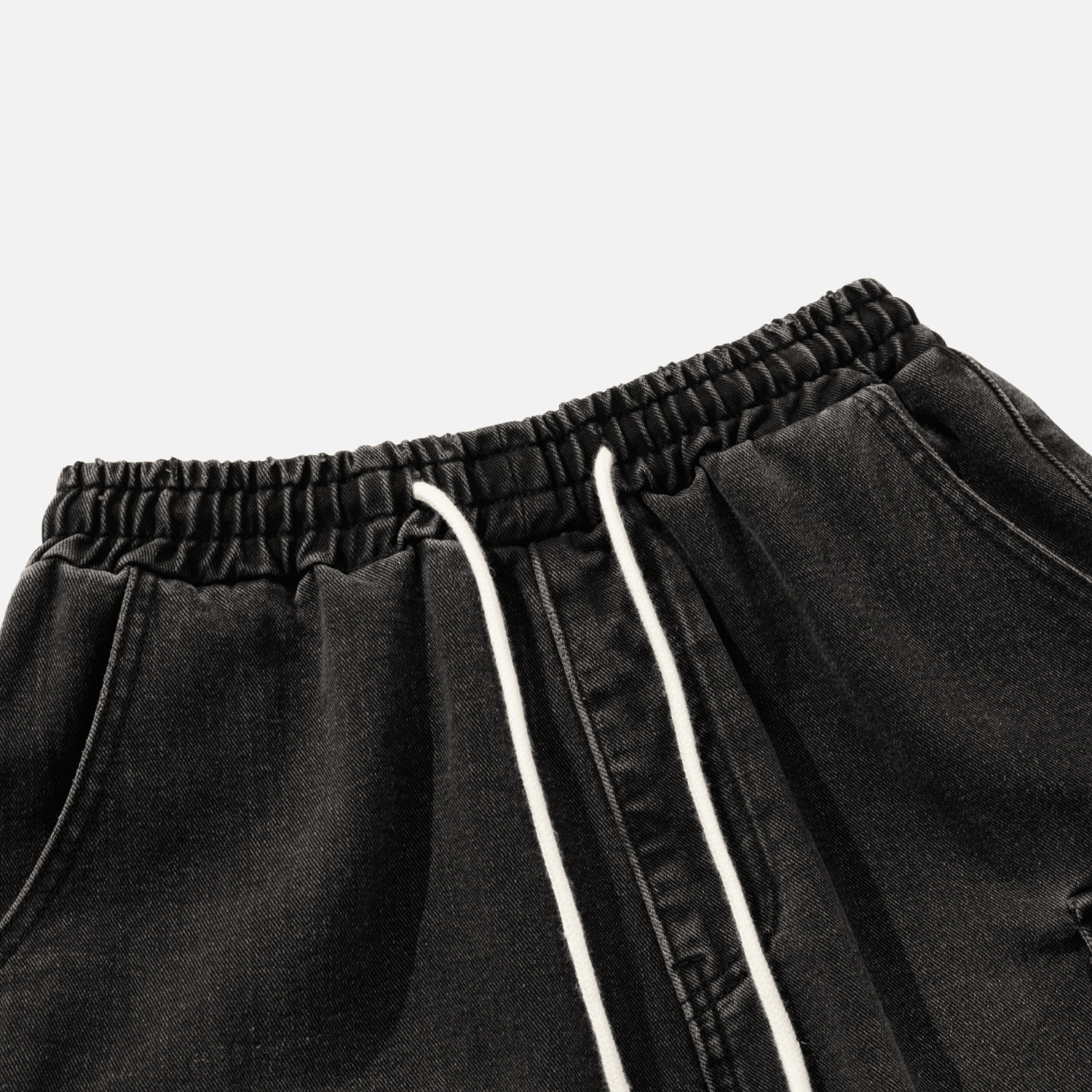 Washed Denim Cargo Shorts