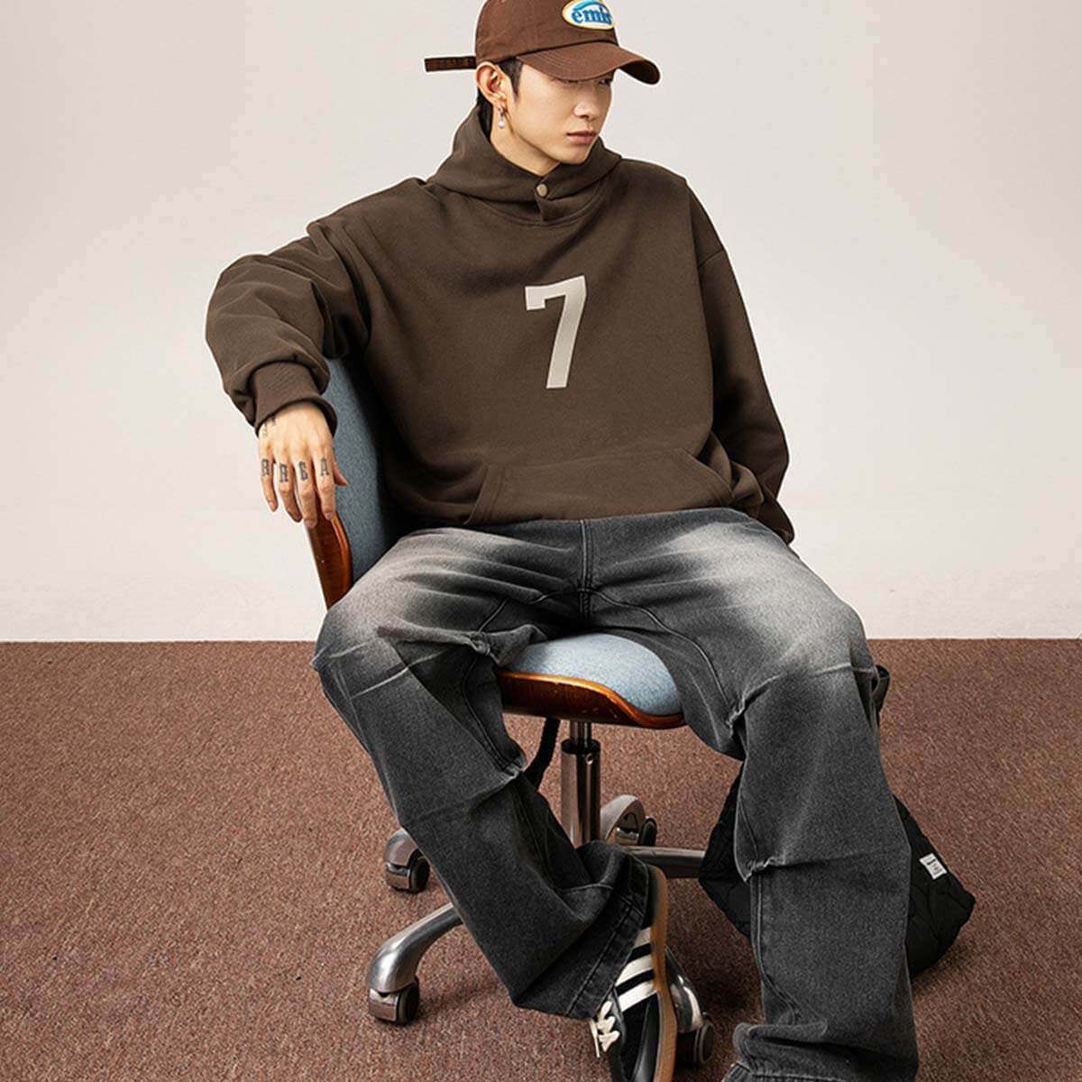 Number Print Hoodie