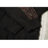 Twisted Design Patchwork Knit Pullover