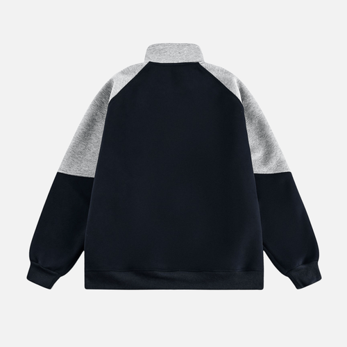 Jacke mit besticktem Stehkragen und Farbblockdesign