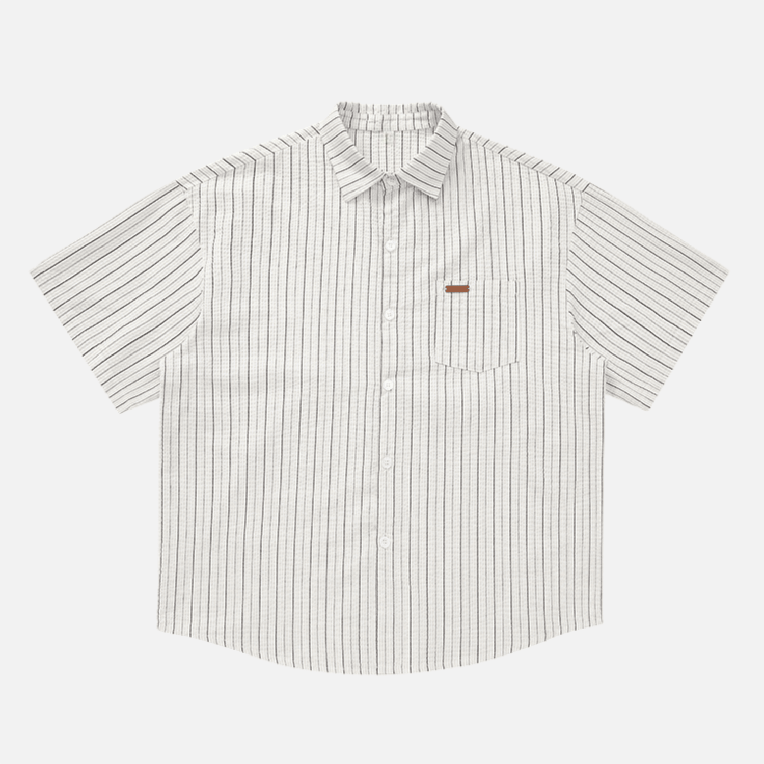 Textured Stripe Short-Sleeve Shirt