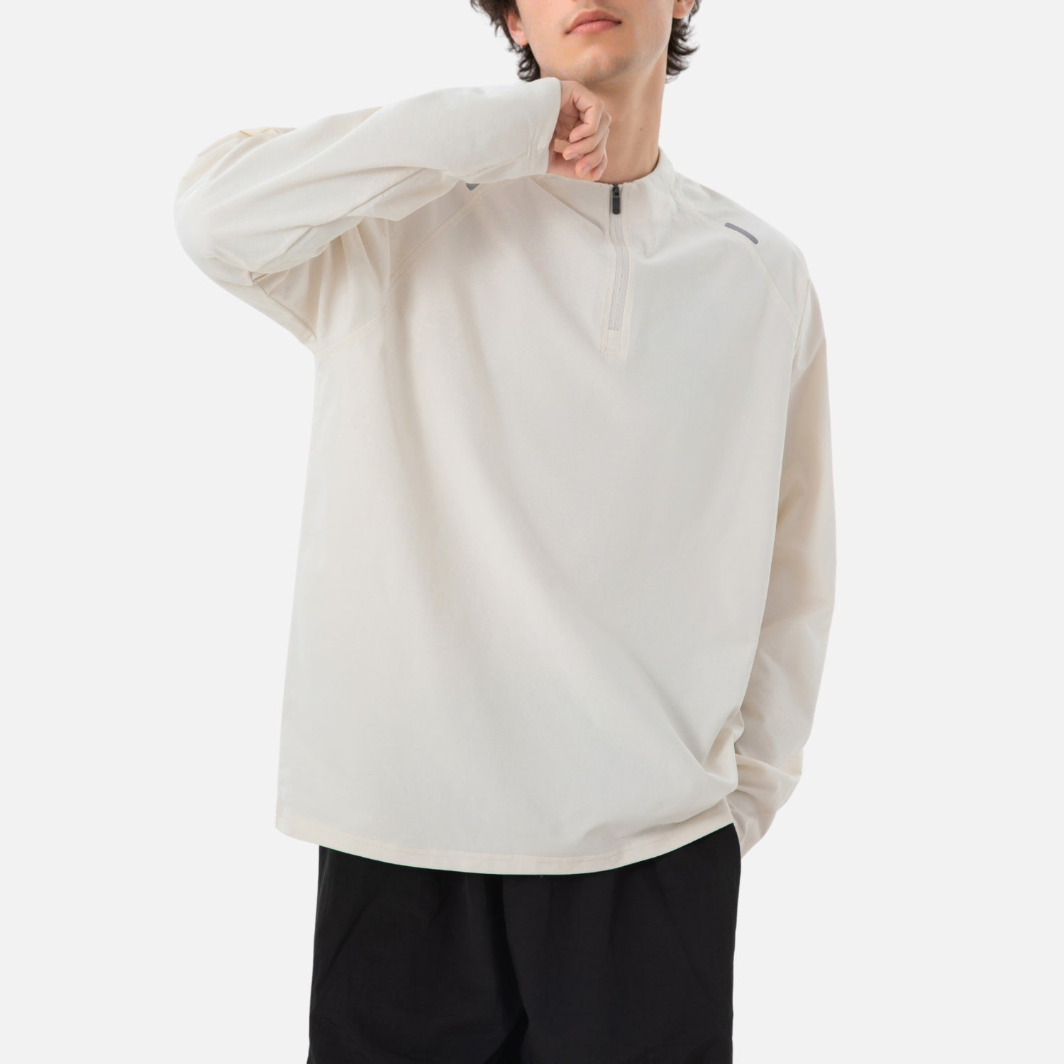 Half-Zip Stand-Collar Reflective Tee