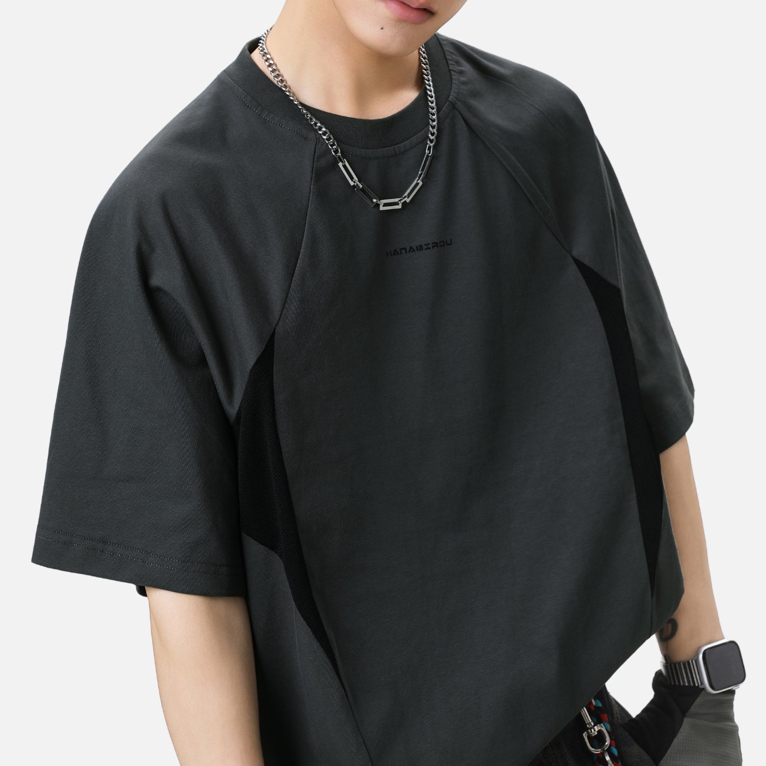 Asymmetric Mesh Panel Tee