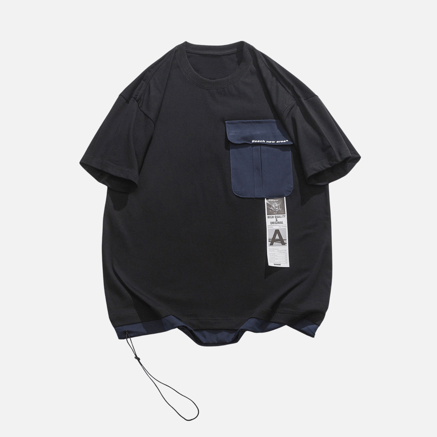 Pocket Drawstring Cotton Shirt