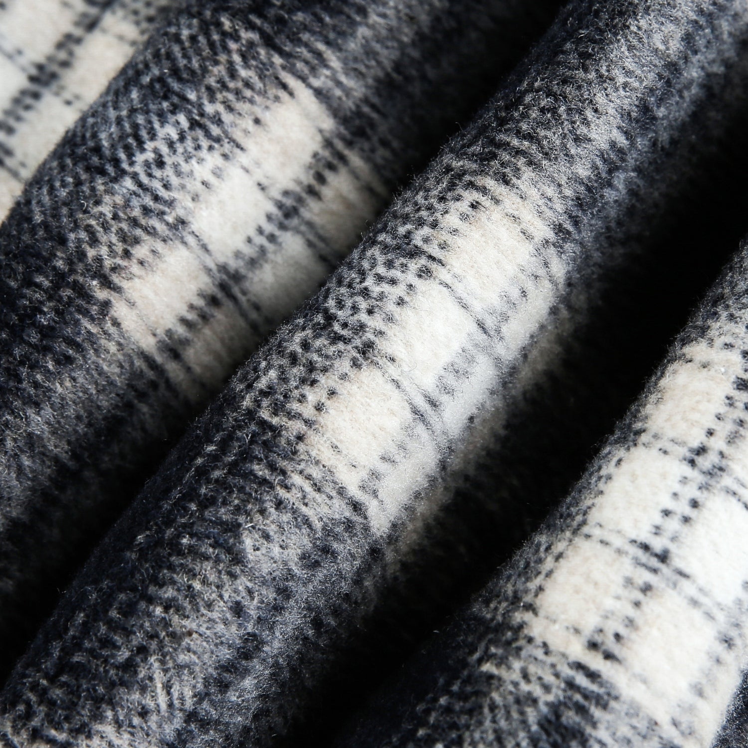 Colorblock-Hoodie mit gebürstetem Karomuster 