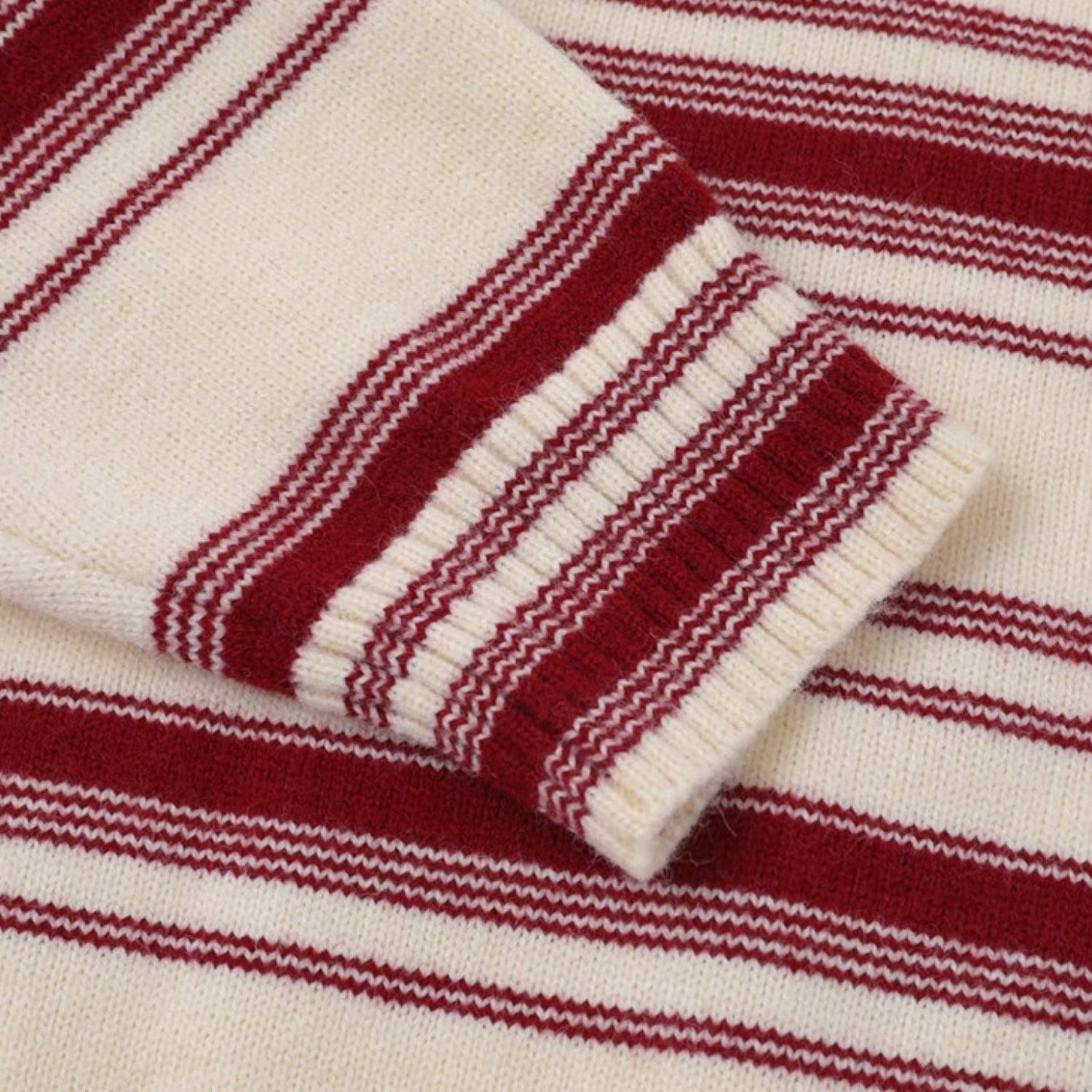 College Style Striped Tie Polo Sweater