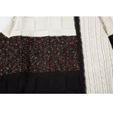 Twisted Design Patchwork Knit Pullover