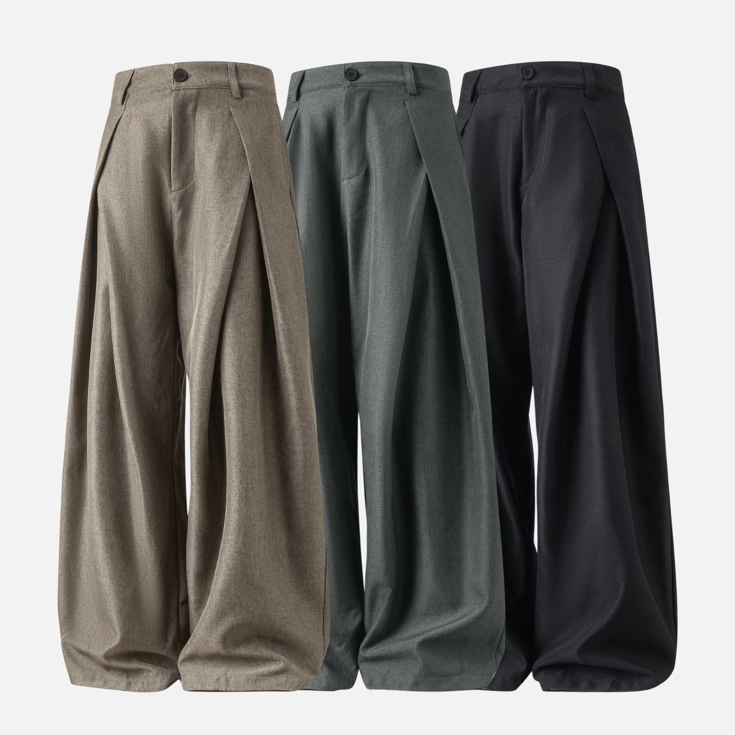 Elegant Pleated Texture Trousers