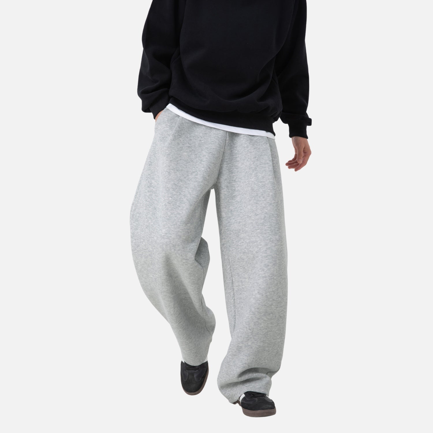 Pleated Straight Sweatpants