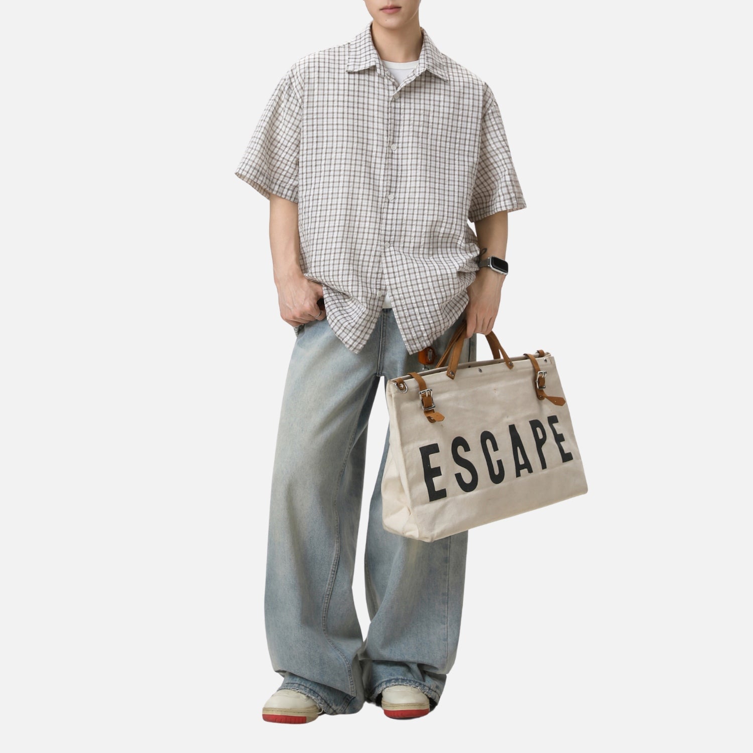 Camisa a cuadros con bloques de color