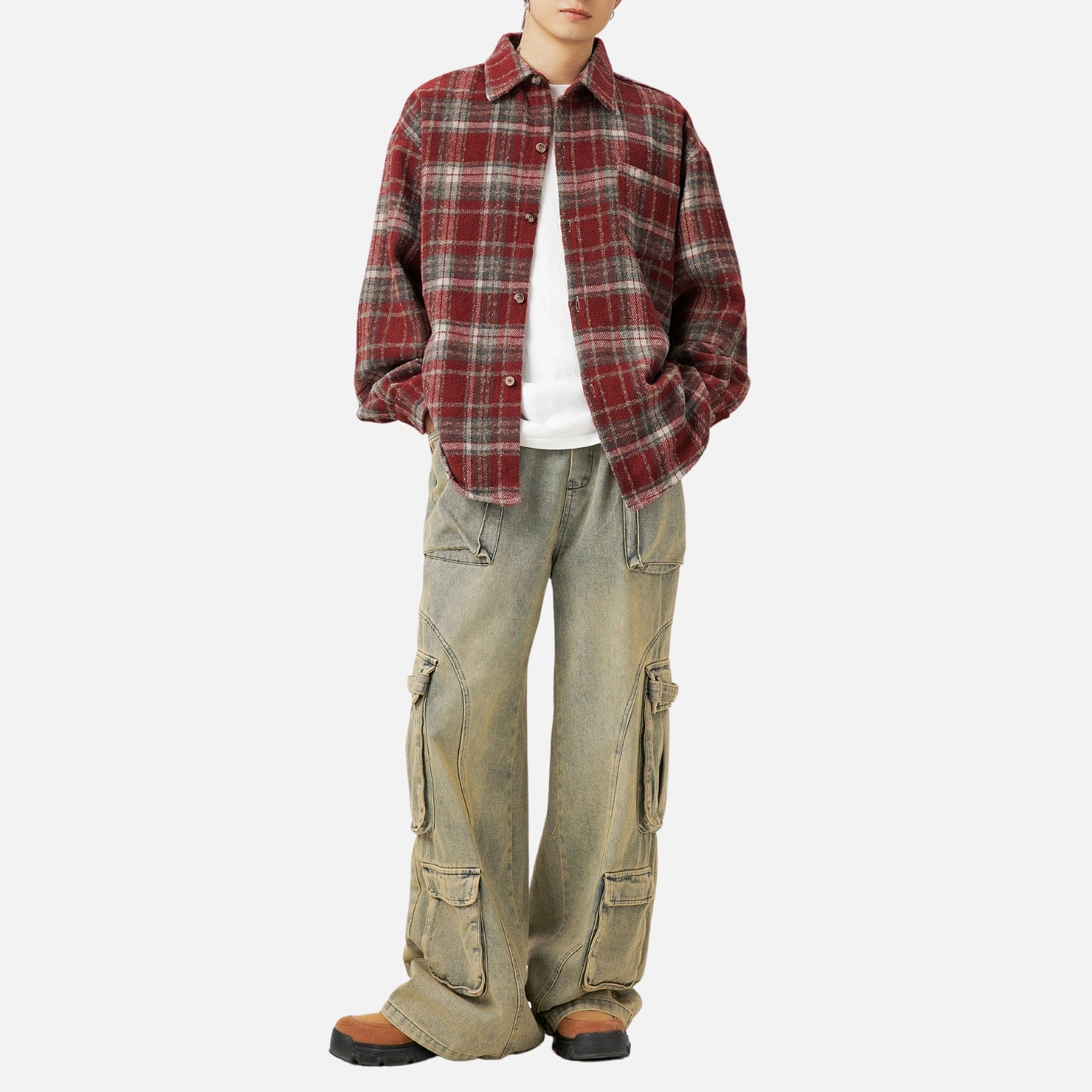 Vintage Plaid Long-Sleeve Shirt