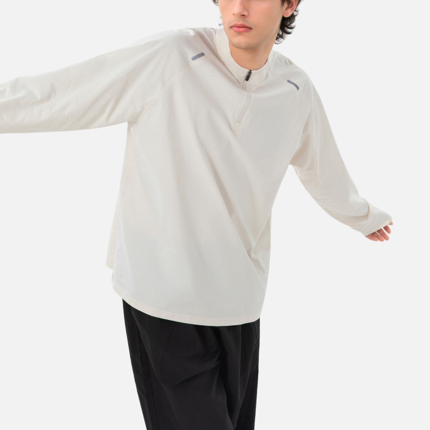 Half-Zip Stand-Collar Reflective Tee