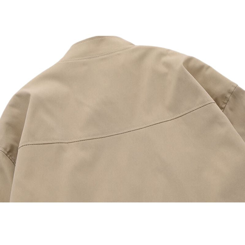 Chaqueta vintage con cuello alto y bordado de estrellas