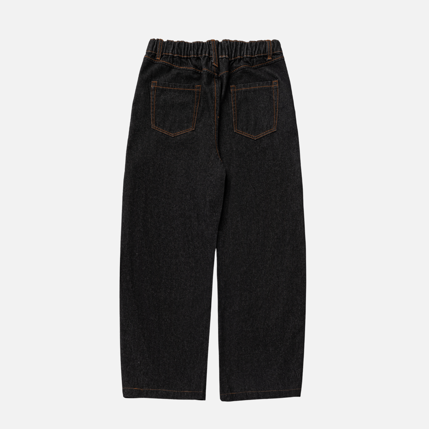 Topstitch Slant Baggy Denim Pants