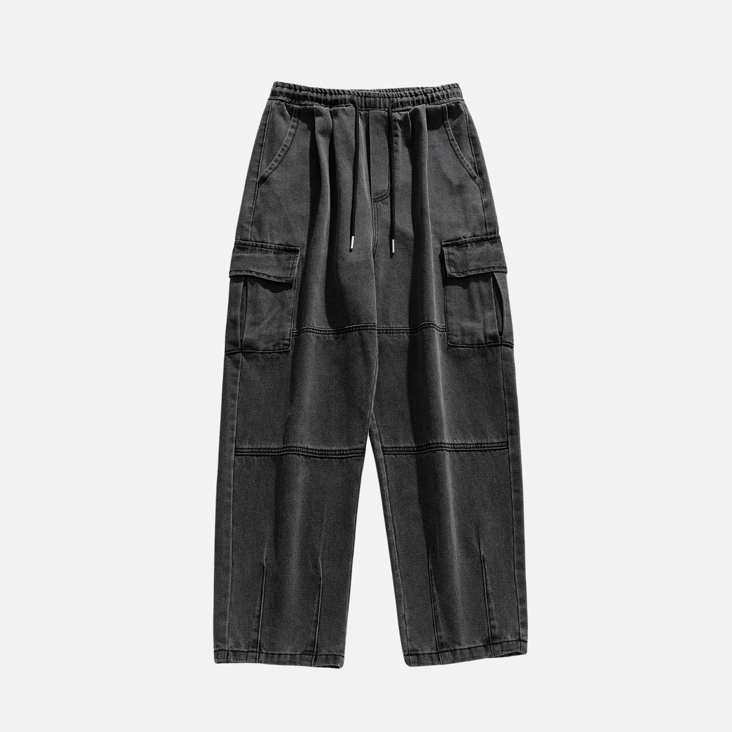 Pantalones vaqueros de patchwork con bolsillos vintage