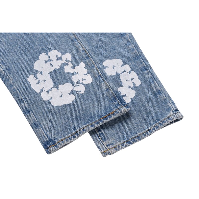 Vaqueros estampados con patrón de kapok