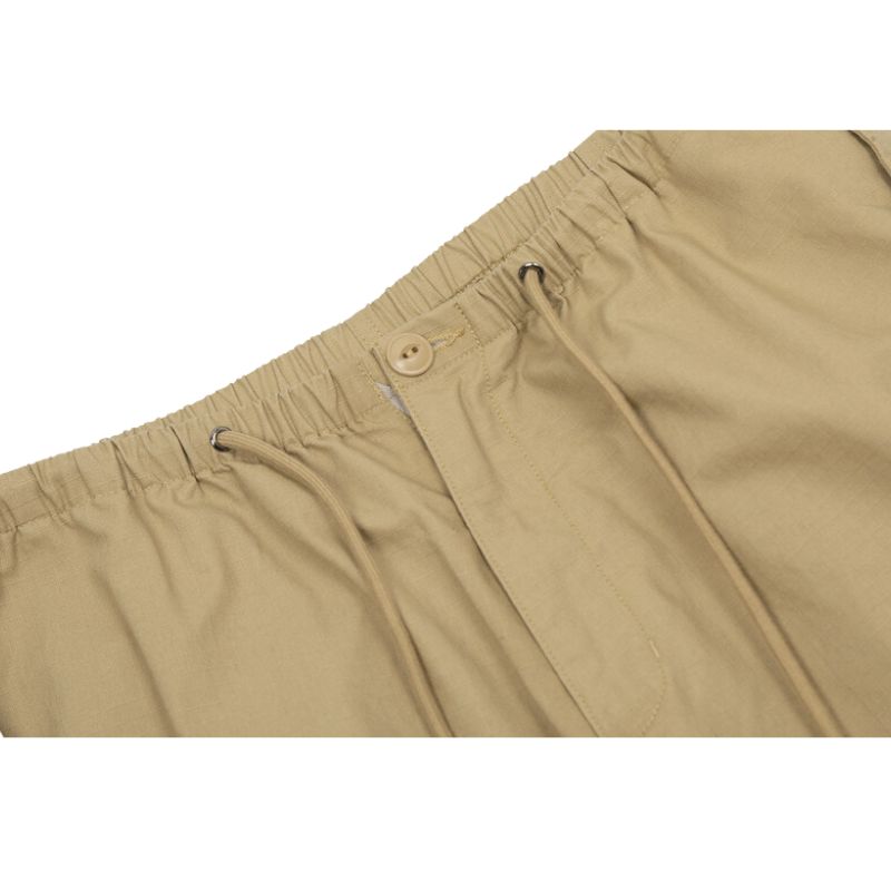 Pantalones paracaídas vintage plisados ​​de color sólido