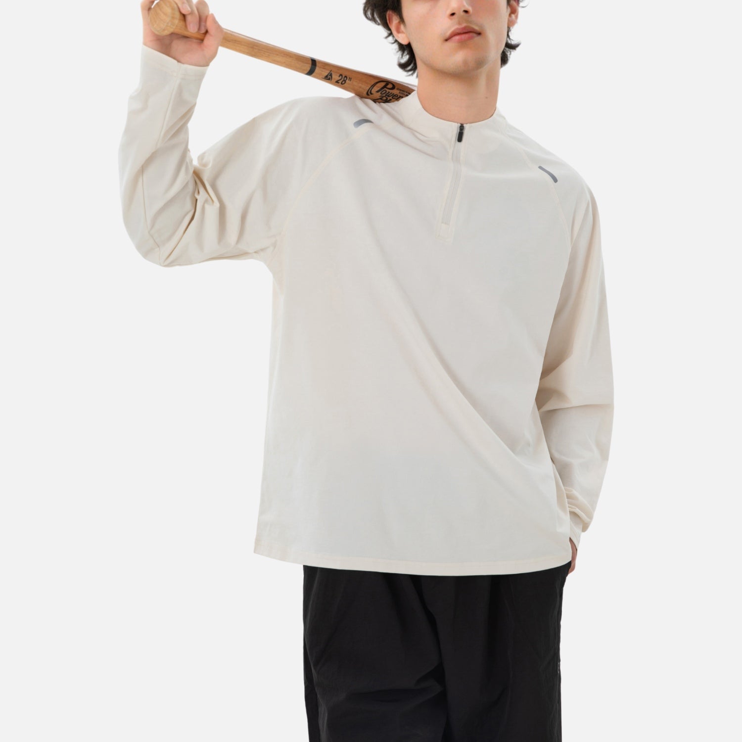 Half-Zip Stand-Collar Reflective Tee