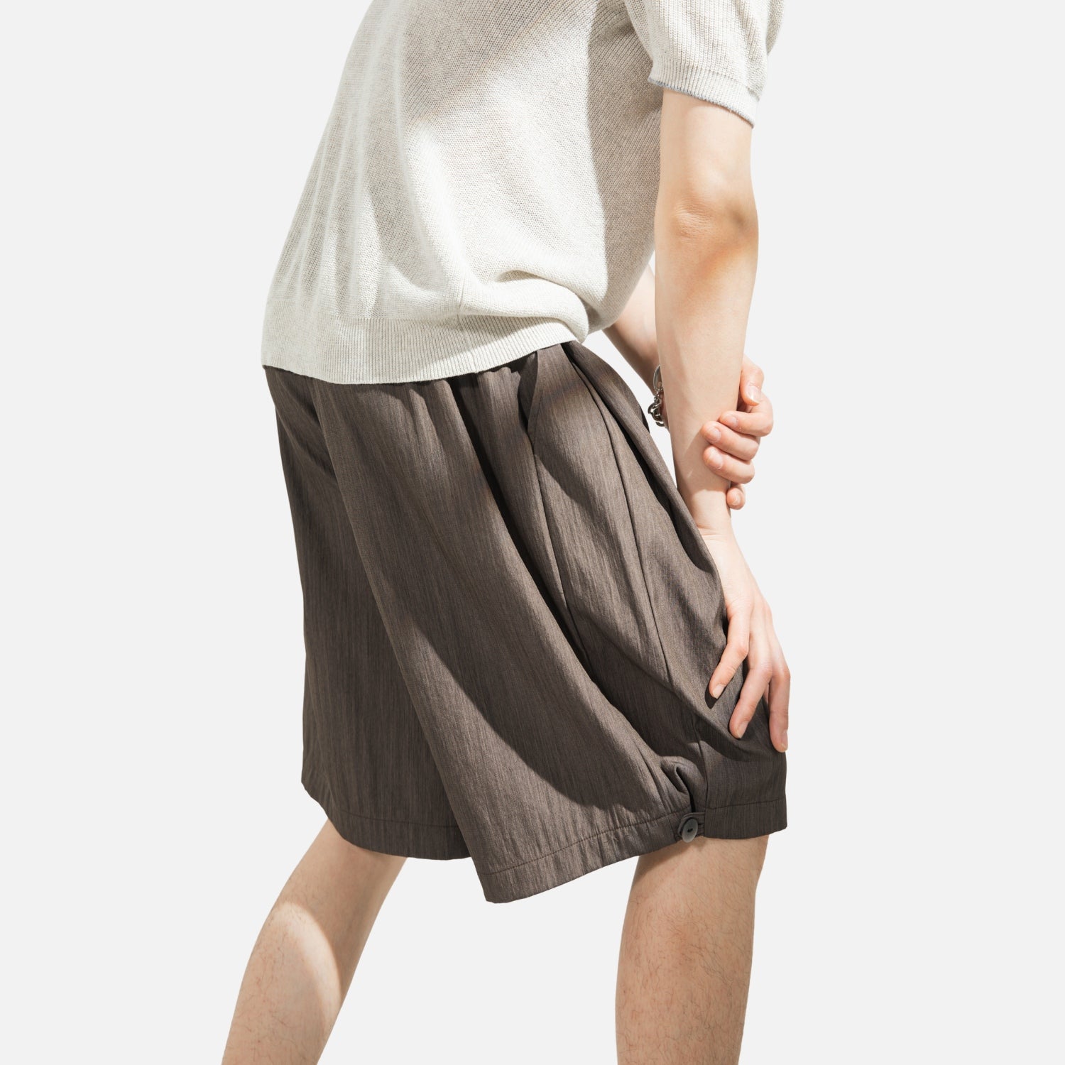 Pantalones cortos entallados plisados Clean-Fit