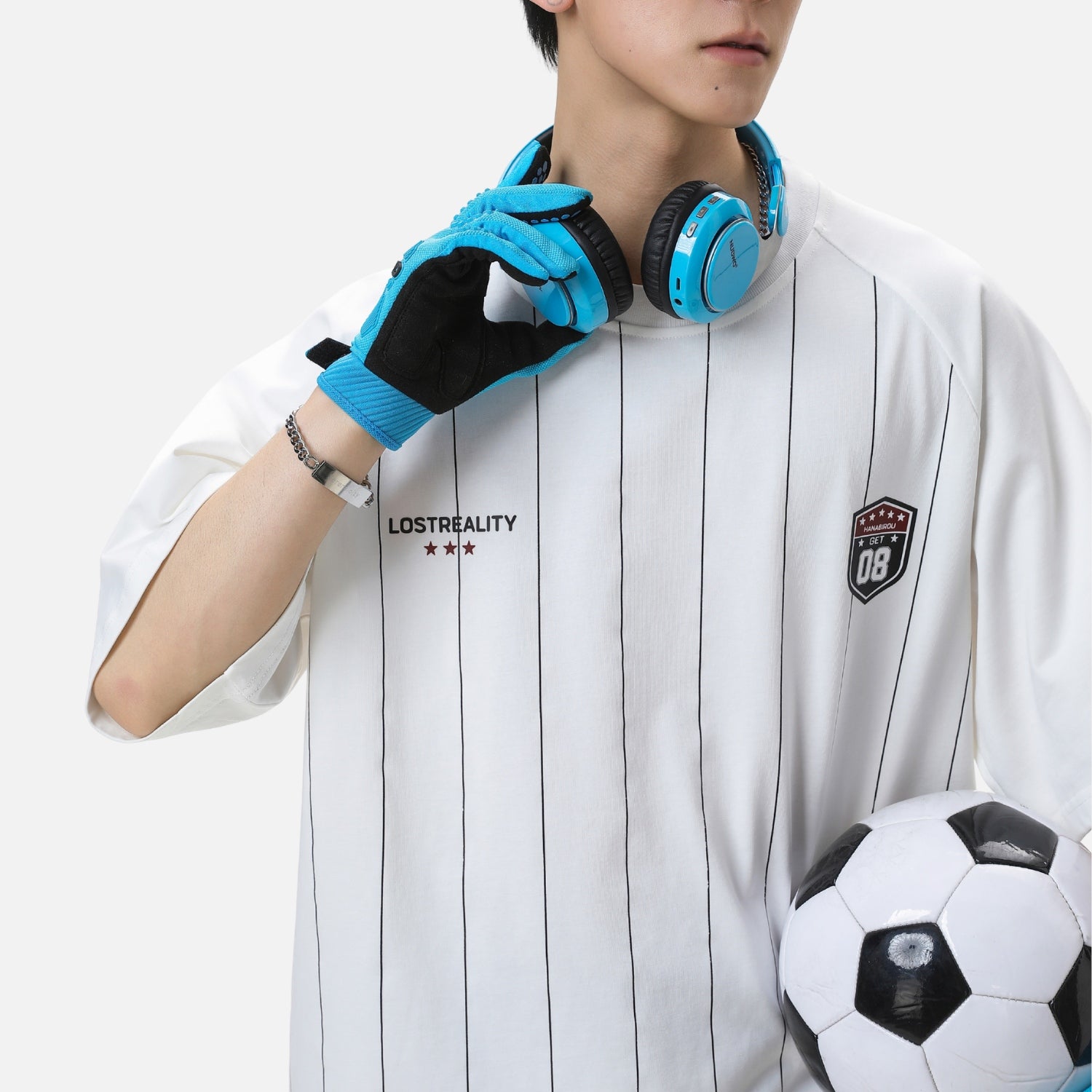 Camiseta Vintage Estampada a Rayas