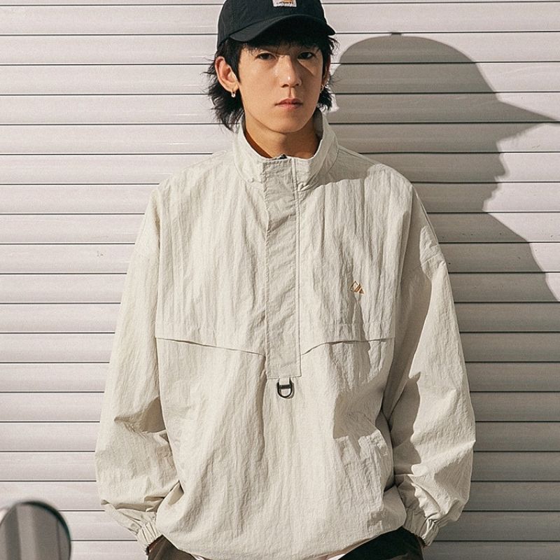 Textured Half-Zip Tactical Windbreakers