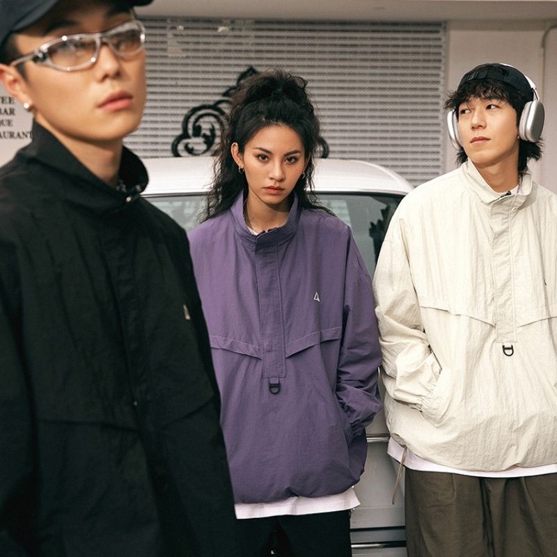 Textured Half-Zip Tactical Windbreakers