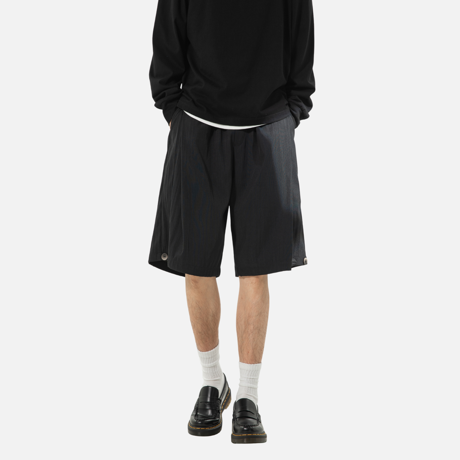 Pantalones cortos entallados plisados Clean-Fit