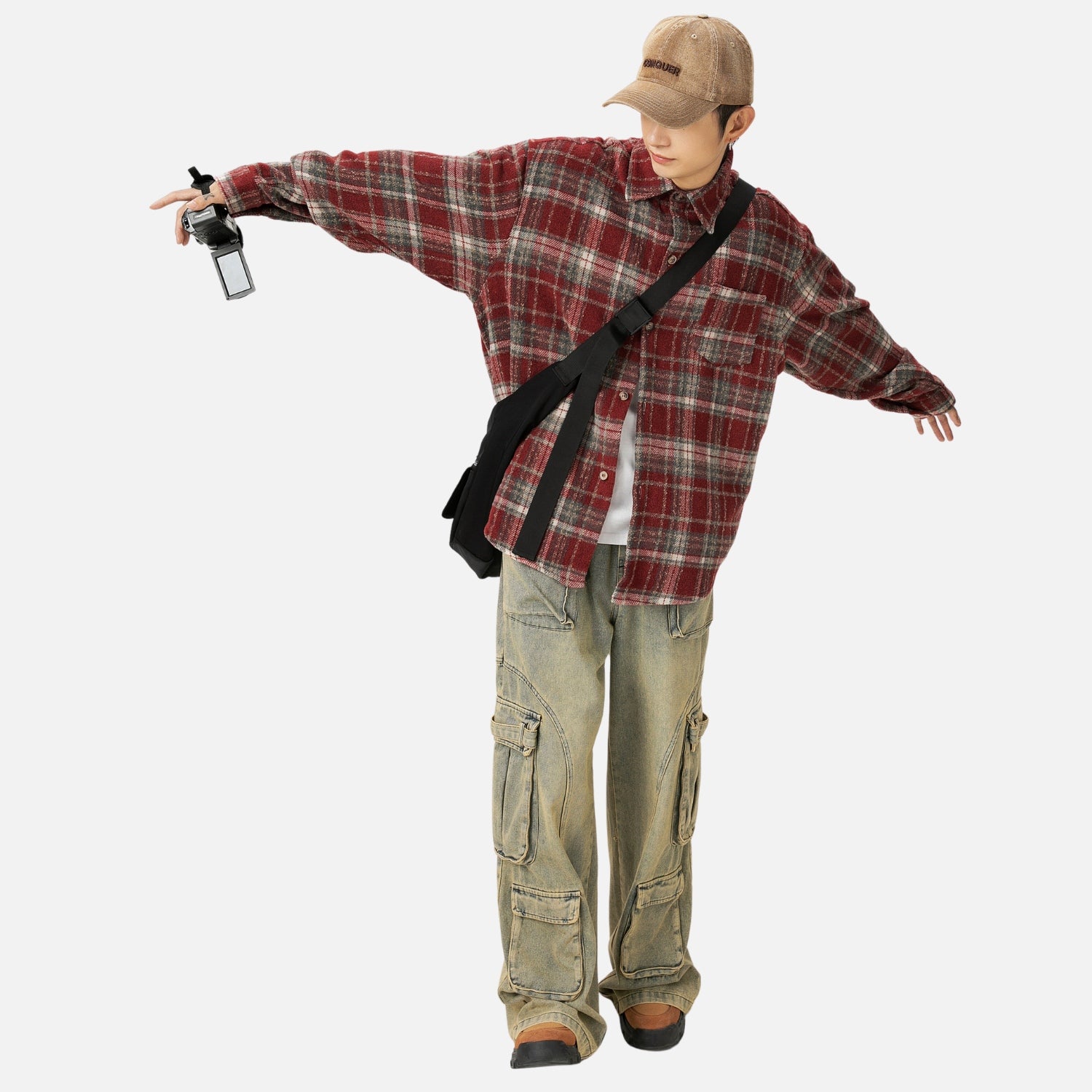 Vintage Plaid Long-Sleeve Shirt