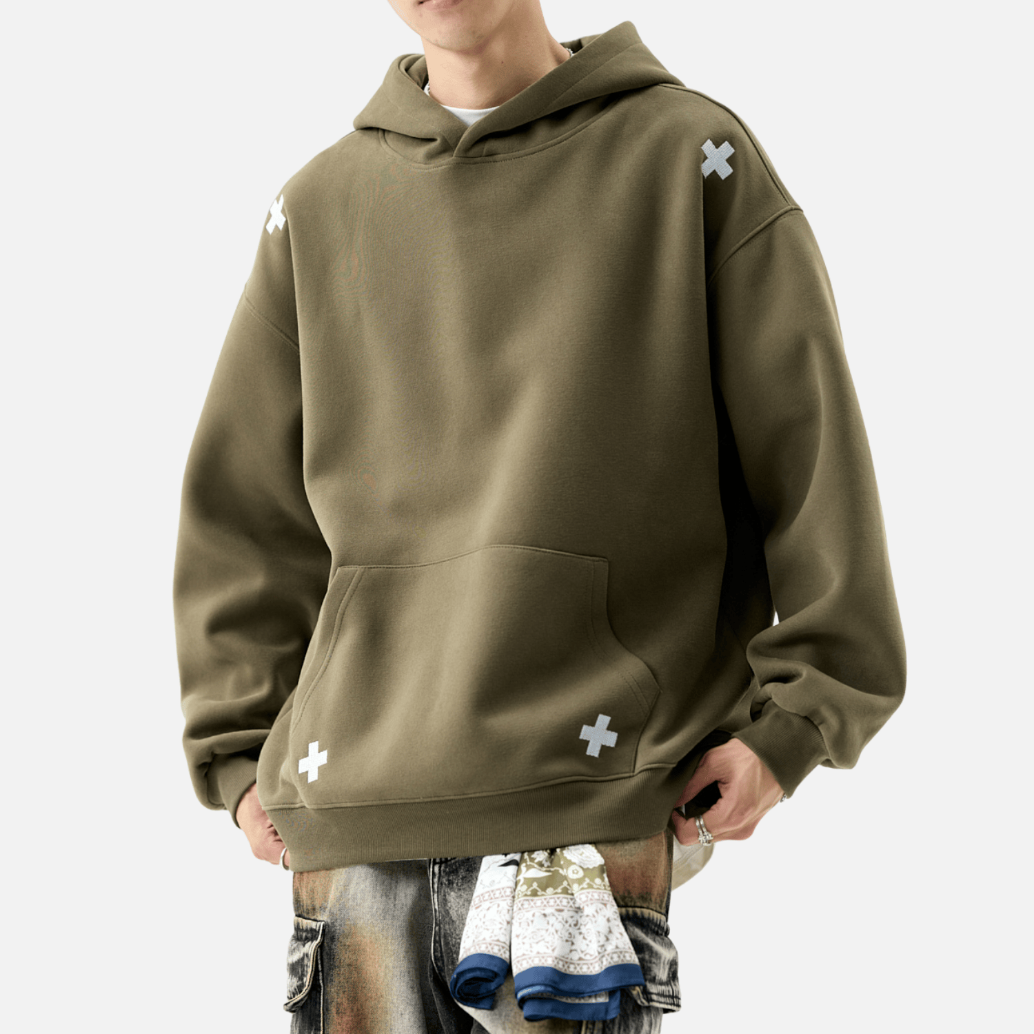 Embroidered Letter Patch Sweatshirt