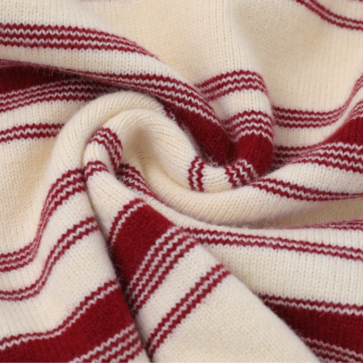 College Style Striped Tie Polo Sweater