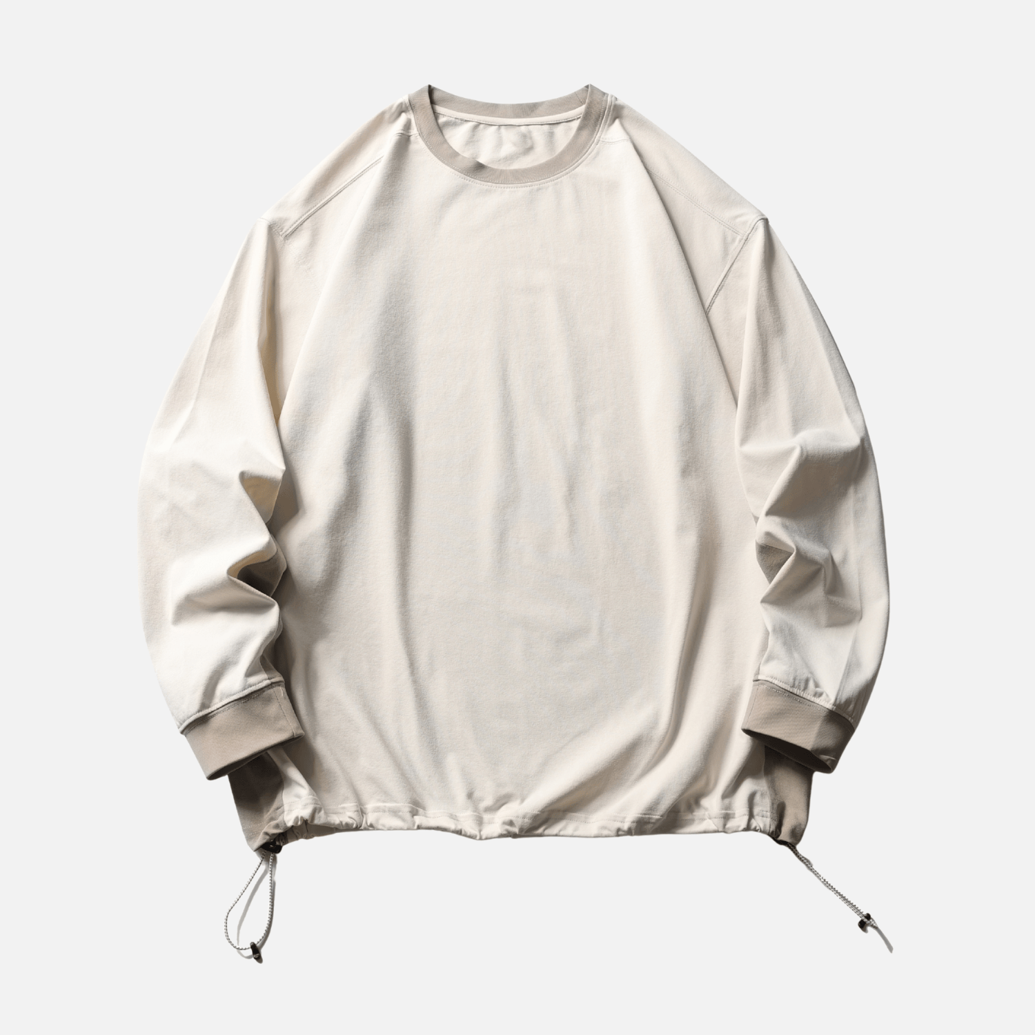 Patchwork Drawstring Long-Sleeve Tee