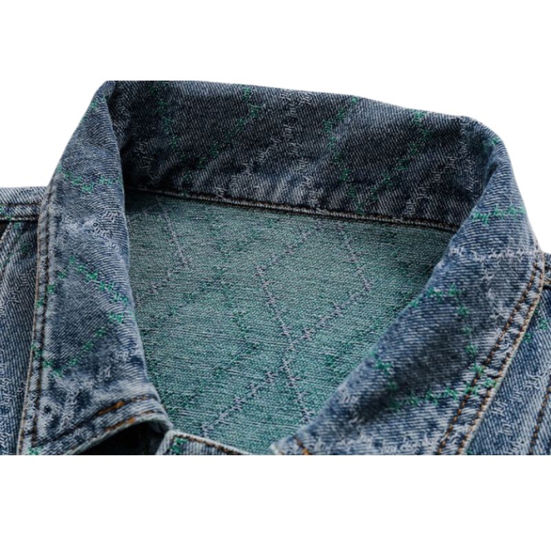 Chaqueta vaquera de patchwork vintage en contraste