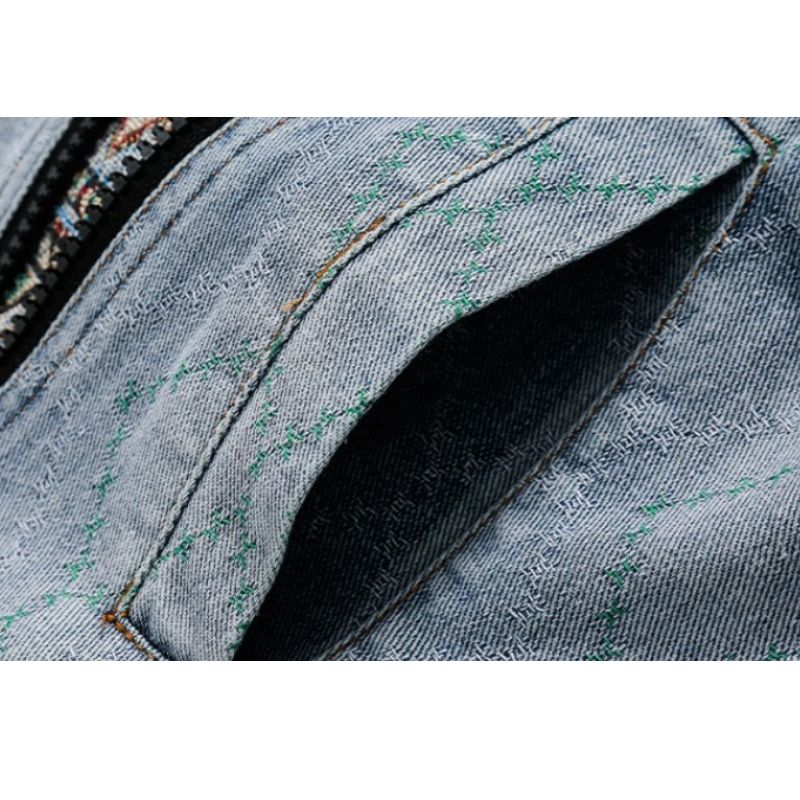 Chaqueta vaquera de patchwork vintage en contraste