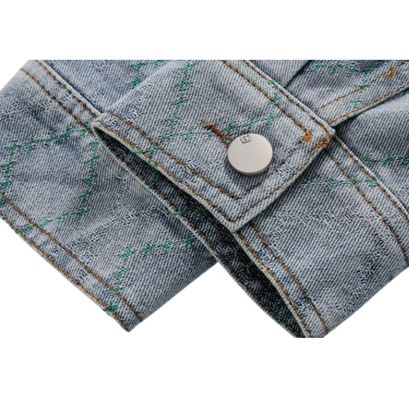 Chaqueta vaquera de patchwork vintage en contraste