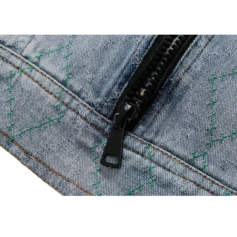 Chaqueta vaquera de patchwork vintage en contraste
