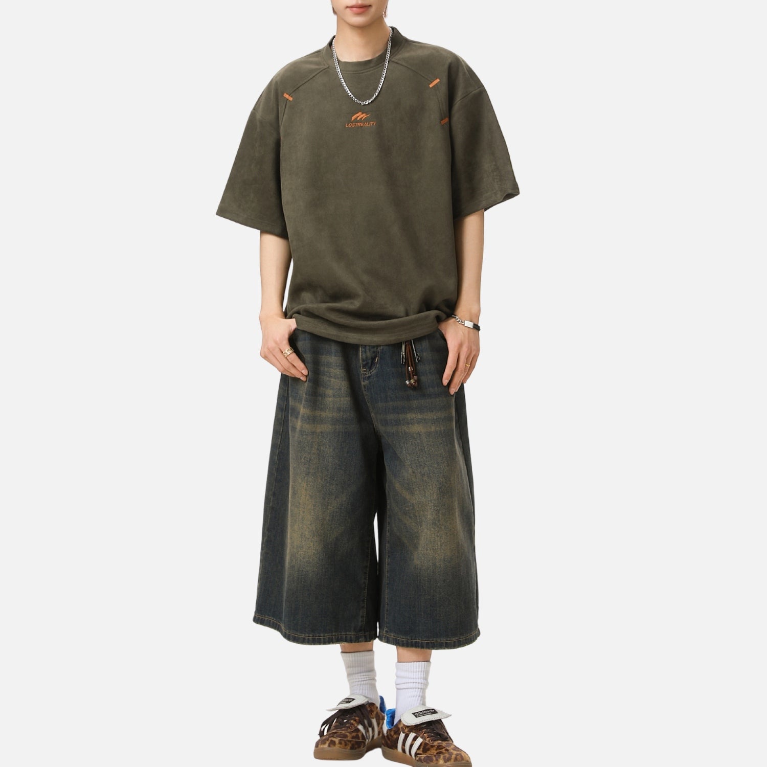 Structured Colorblock Embroidered Tee