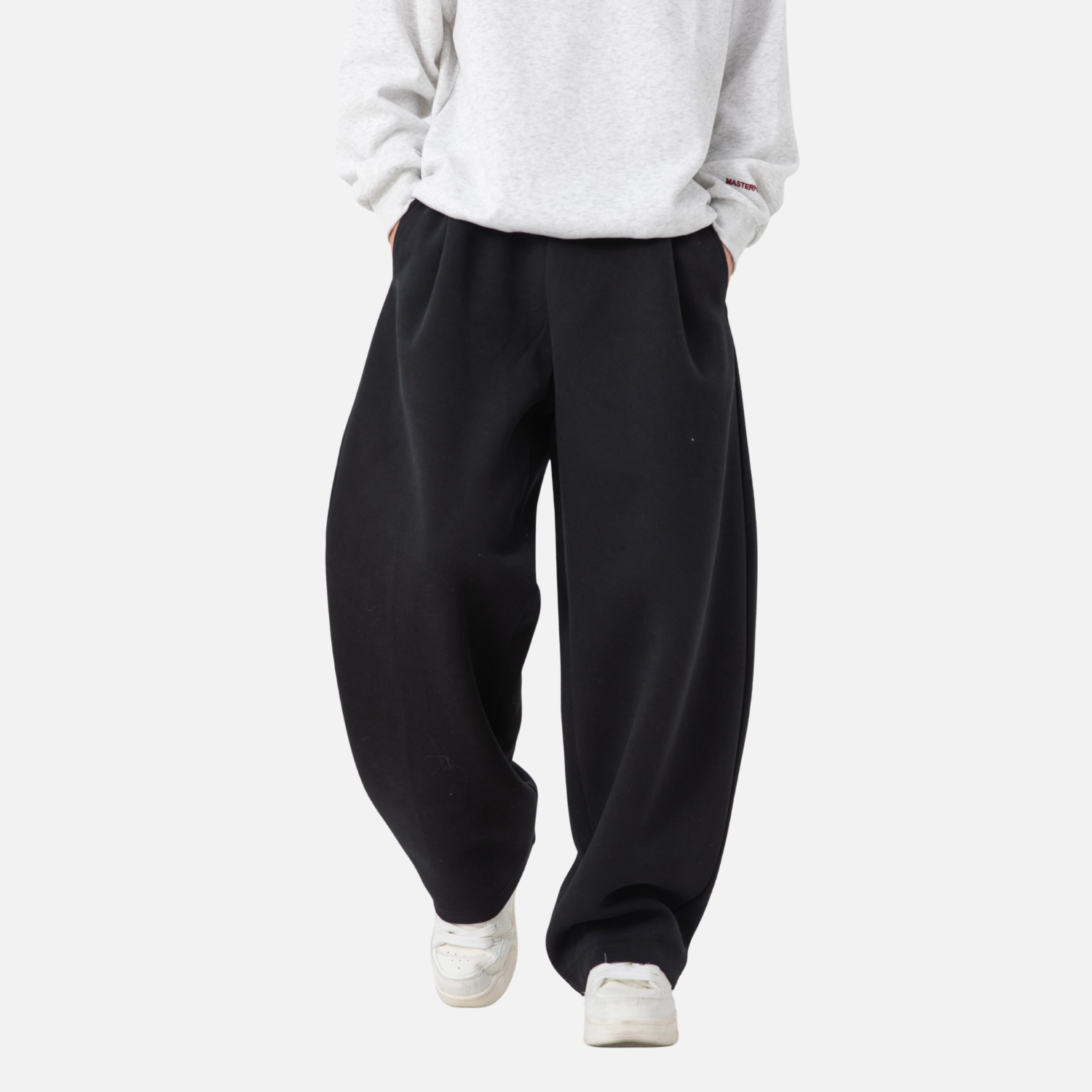 Pleated Straight Sweatpants