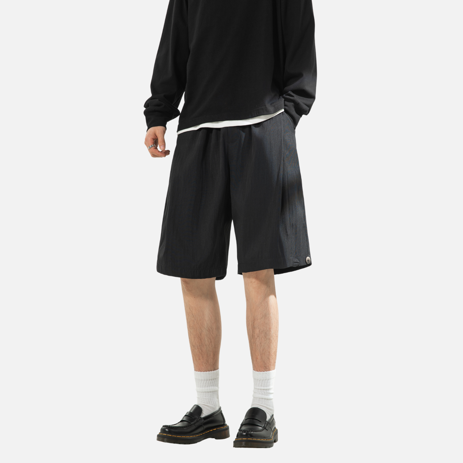 Pantalones cortos entallados plisados Clean-Fit