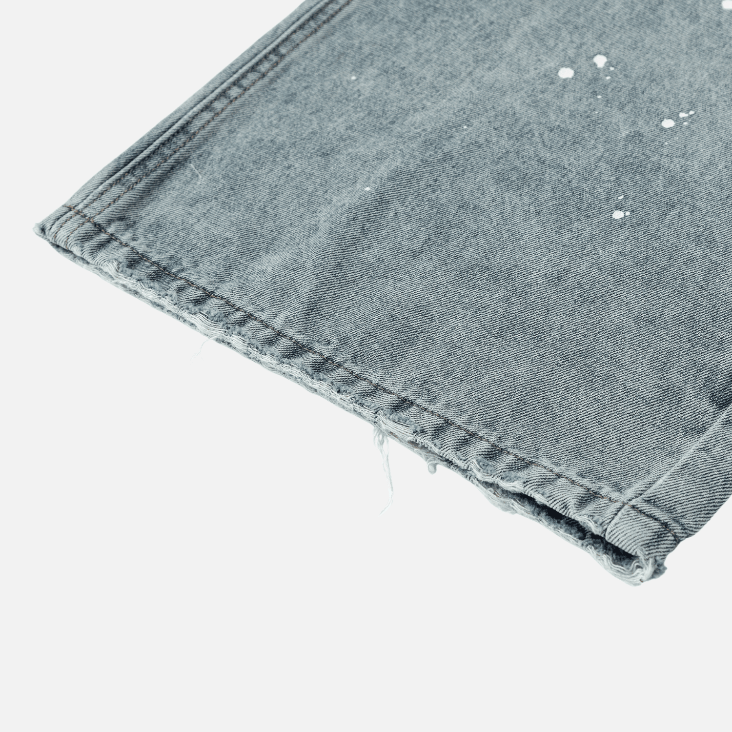 Vintage Washed Paint-Splatter Jeans