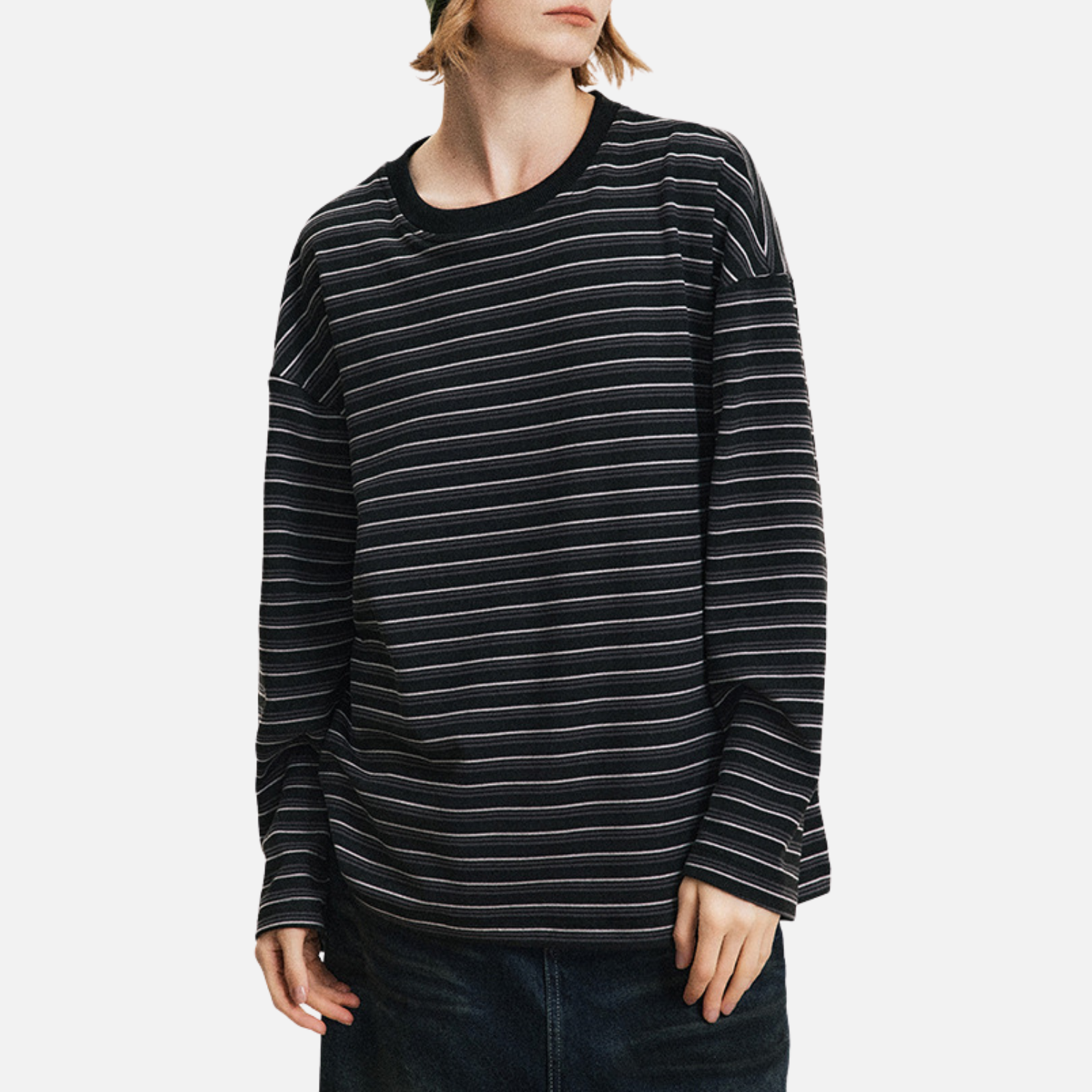 Striped Crewneck Long Sleeve Tee