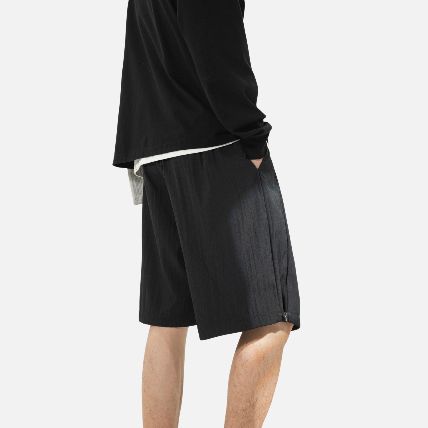 Pantalones cortos entallados plisados Clean-Fit