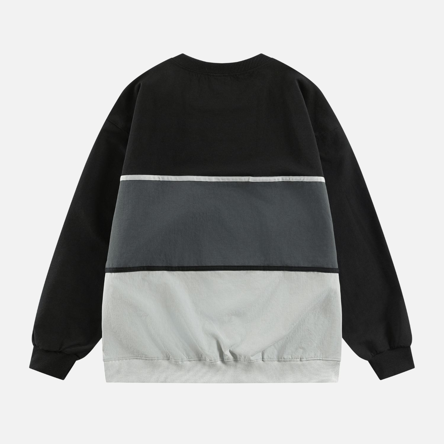 Tricolor Stripe Patchwork Sweatshirt