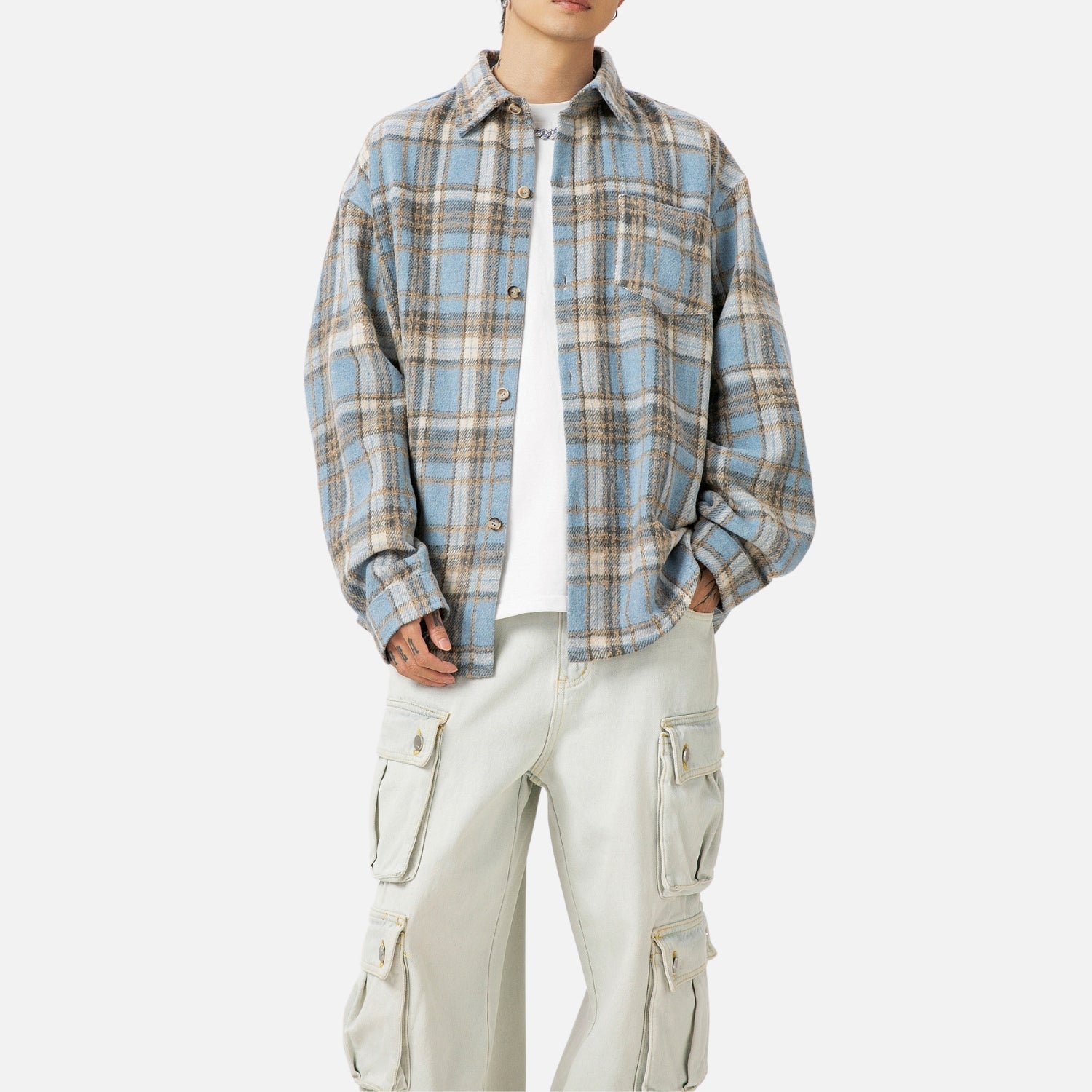 Vintage Plaid Long-Sleeve Shirt