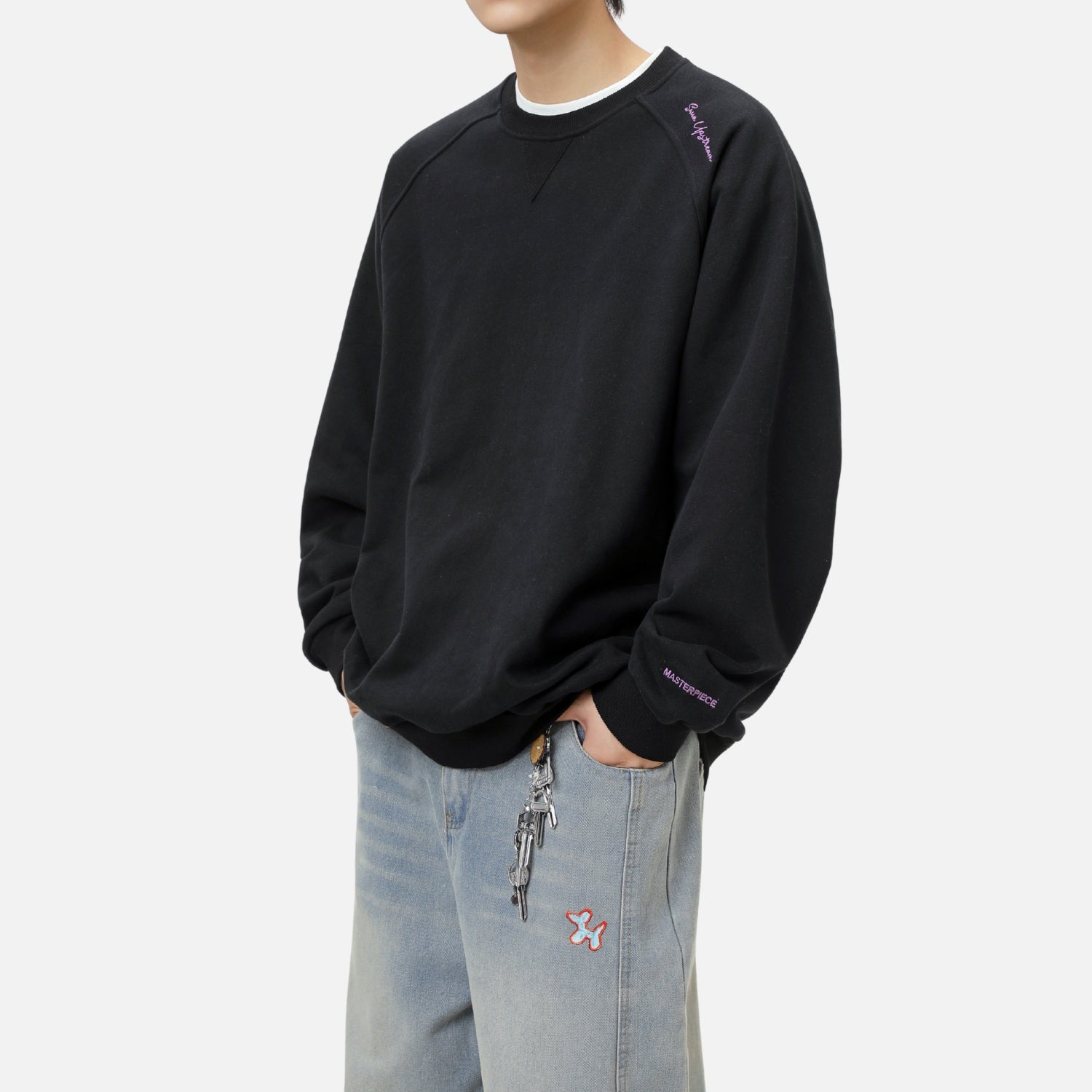 400G Colorblock Embroidered Sweatshirt