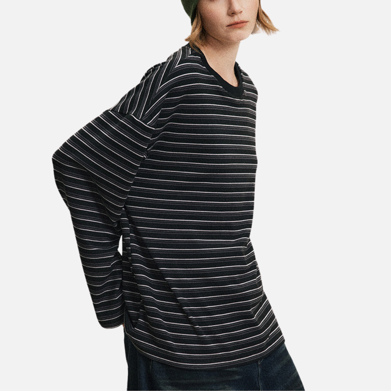 Striped Crewneck Long Sleeve Tee