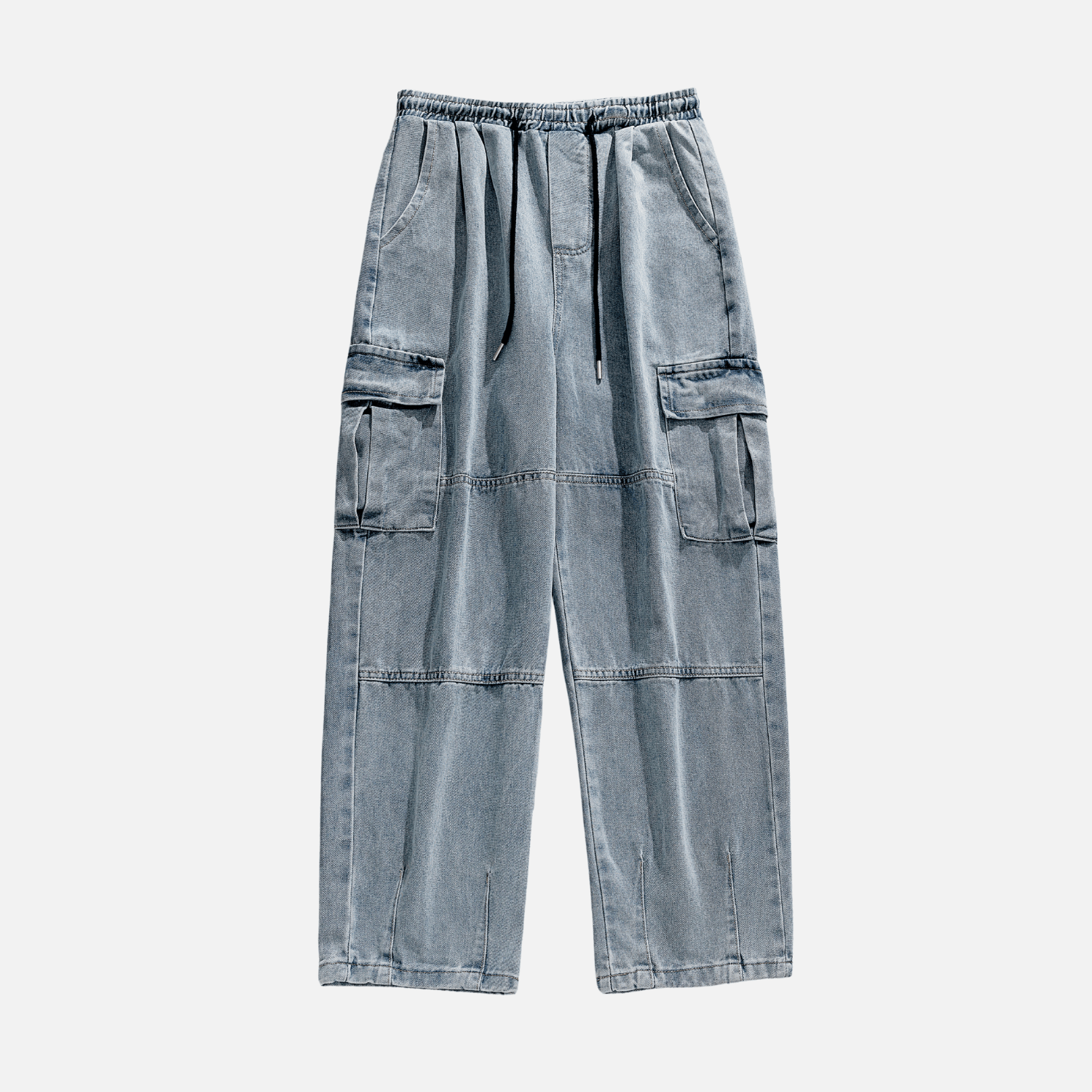 Pantalones vaqueros de patchwork con bolsillos vintage