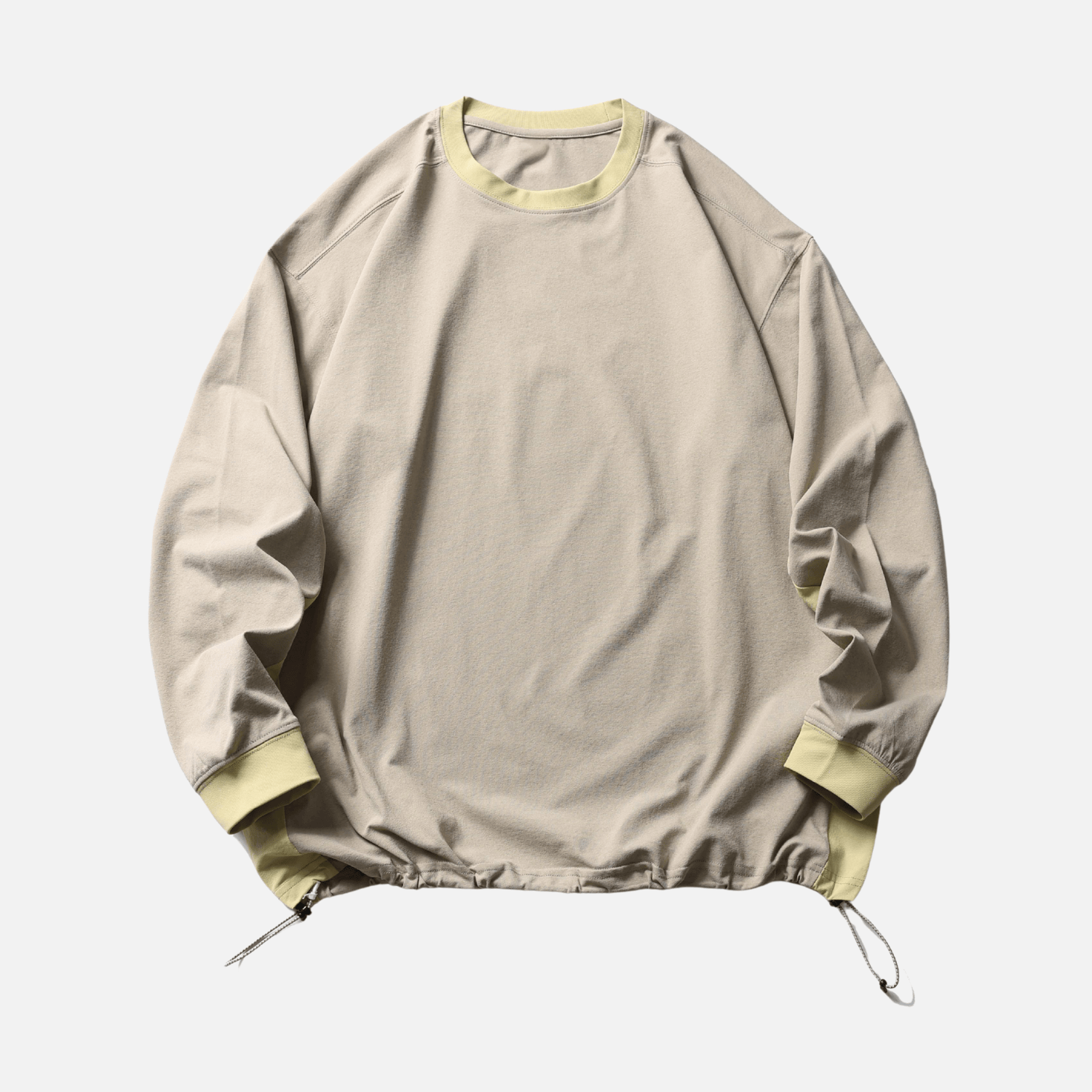 Patchwork Drawstring Long-Sleeve Tee