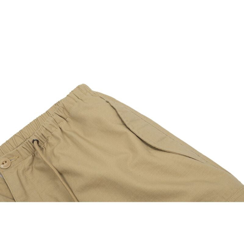 Pantalones paracaídas vintage plisados ​​de color sólido