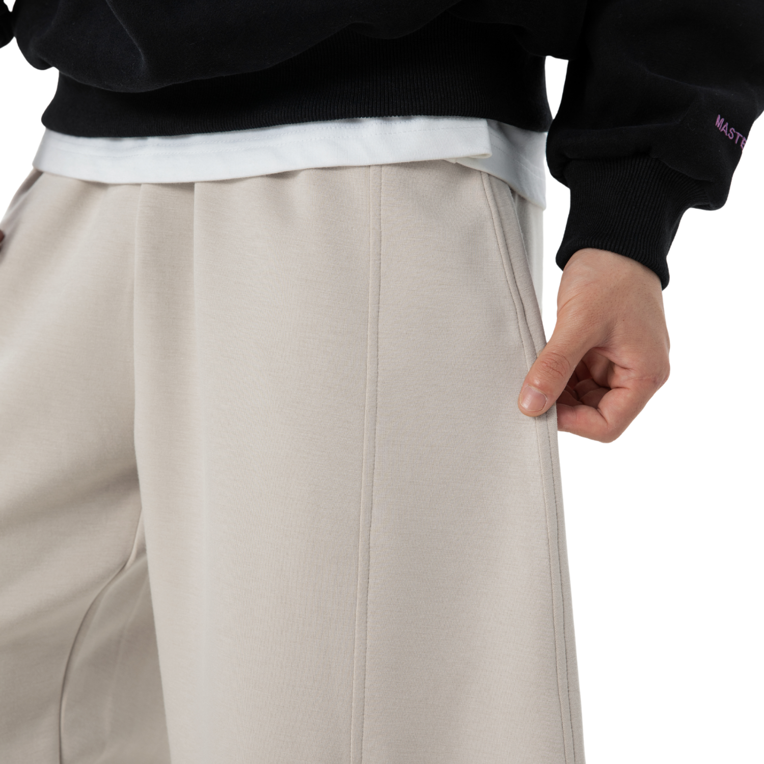 Paneled Texture Track Pants